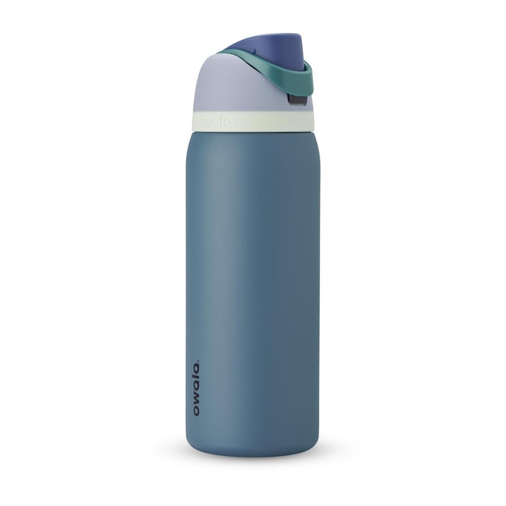 Owala FreeSip Insulated Stainless Steel Water Bottle with Straw, BPA-Free Sports Water Bottle, Great for Travel, 24 Oz, Denim