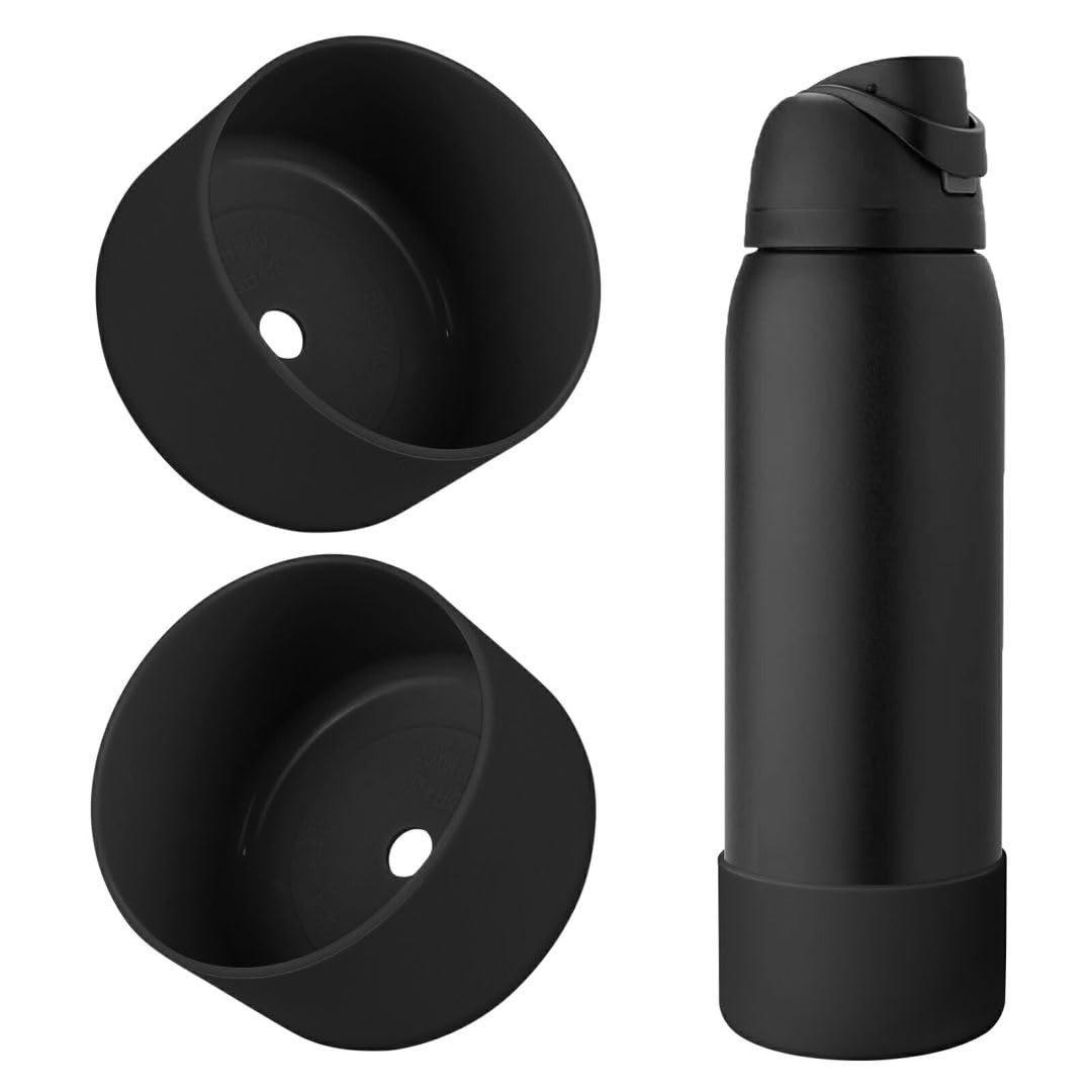 2PCS Silicone Water Bottle Boot, Compatible with Owala 24oz 32oz 40oz, Protective Anti-Scratch & Anti-Dent No Noise Sleeve Cover for FreeSip/Twist/Flip Water Bottles (Burgundy, 24 Ounces)