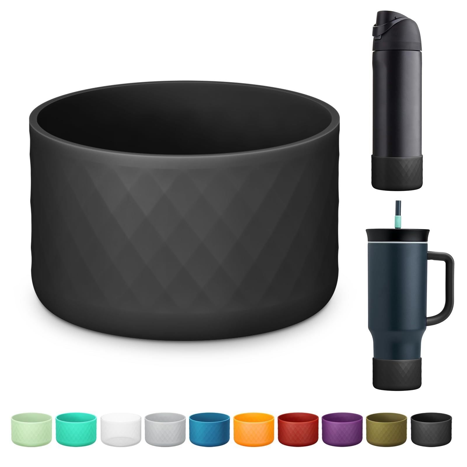 Silicone Boot for Owala Water Bottle 24 oz 32 oz 40 oz, Anti-Slip Protective Sleeve for FreeSip/Twist/Flip Stainless Steel Water Bottles Accessories