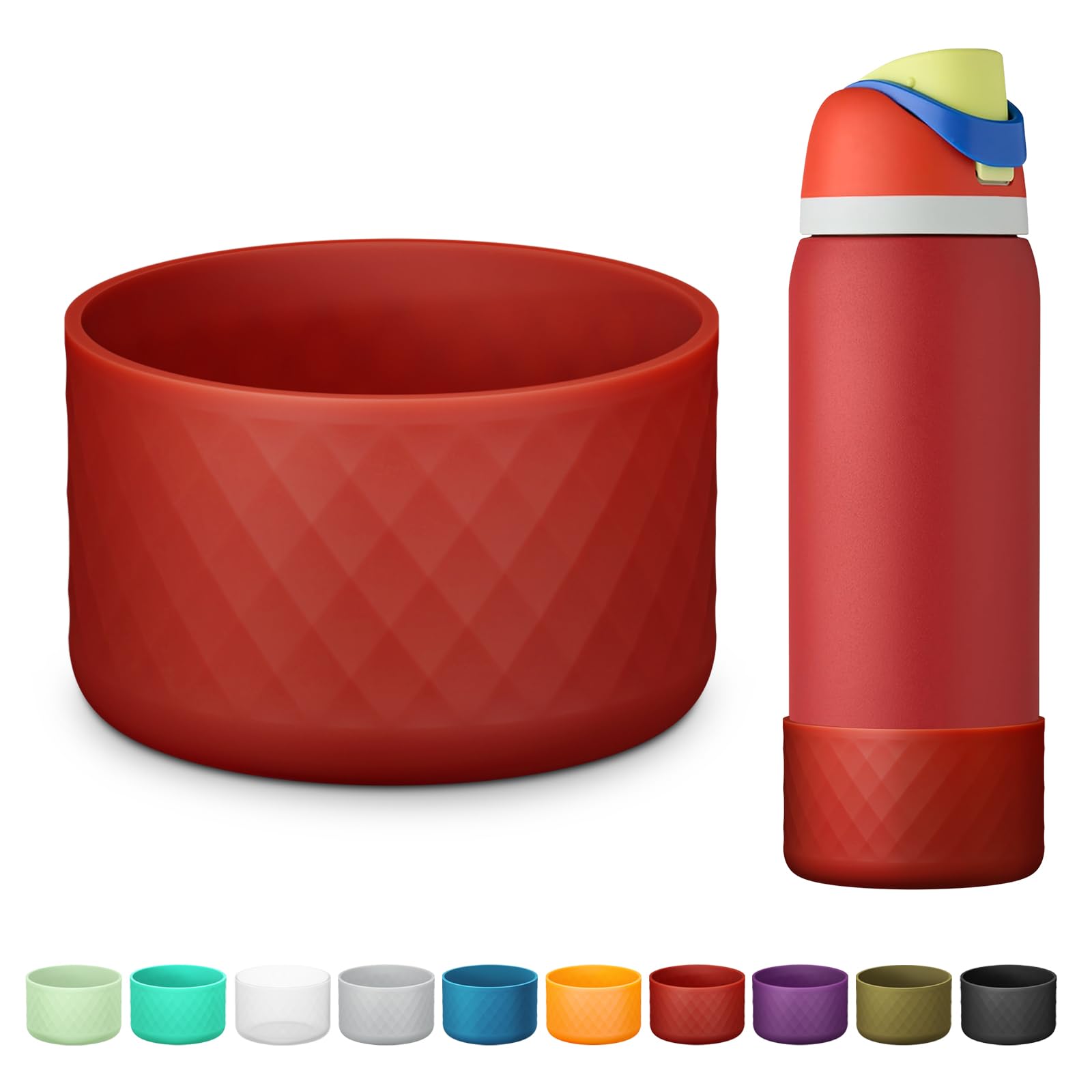 Silicone Boot for Owala Water Bottle 24 oz 32 oz 40 oz, Anti-Slip Protective Sleeve for FreeSip/Twist/Flip Stainless Steel Water Bottles Accessories