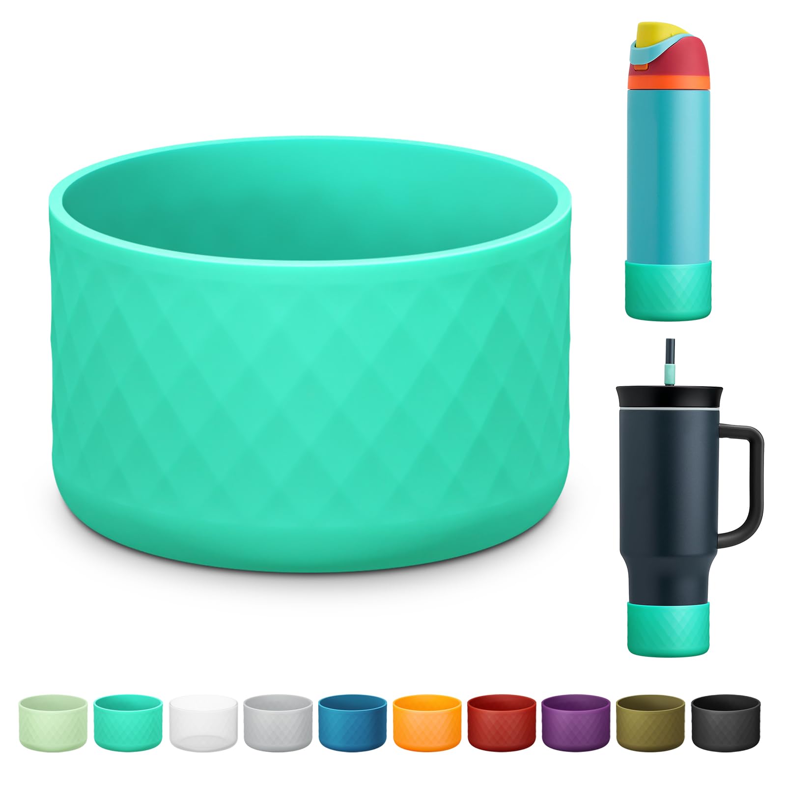 Silicone Boot for Owala Water Bottle 24 oz 32 oz 40 oz, Anti-Slip Protective Sleeve for FreeSip/Twist/Flip Stainless Steel Water Bottles Accessories