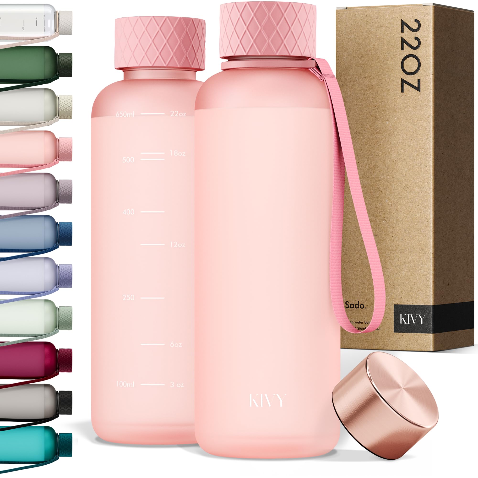 KIVY Large Water Bottle 50oz [Lightweight & Shatterproof] Fits Backpack & Cupholder for Travel, Sports, School - Extra large water bottle no straw - 1.5 Liter water bottles - 50oz Water bottle Green
