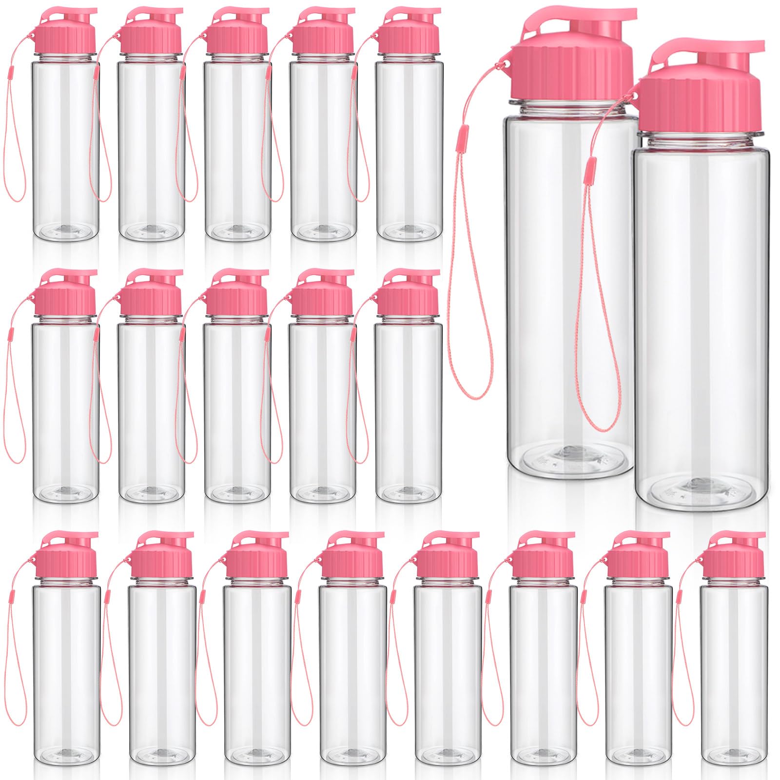 Mifoci 72 Pieces Water Bottle Bulk 17 oz Plastic Water Bottles Bulk Gym Sports Adults Reusable Large Bottles with Leak Proof Flip Top for Party Outdoor (Black)